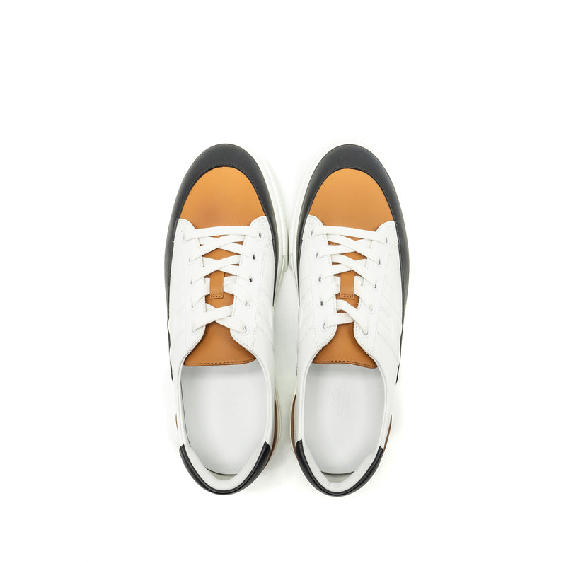 Hermes Size 41 Homme Deep Sneaker Calfskin White/Natural/Black