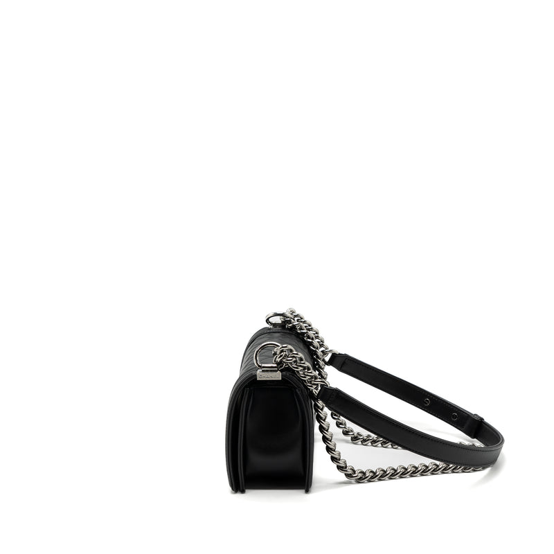 Chanel Small Boy Bag Calfskin Black shw (microchip)