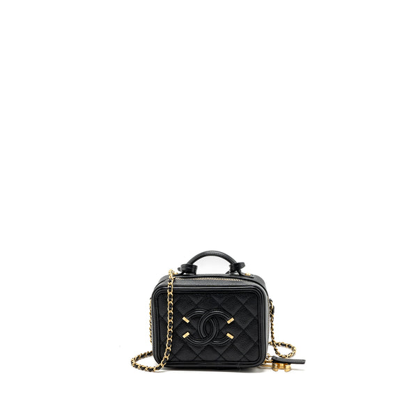 Chanel filigree vanity case Caviar black GHW