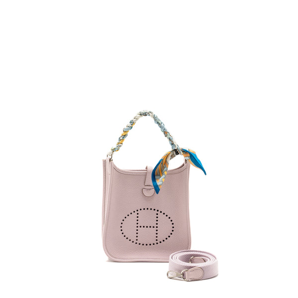 Hermes Mini Evelyne Clemence Mauve Pale SHW Stamp W