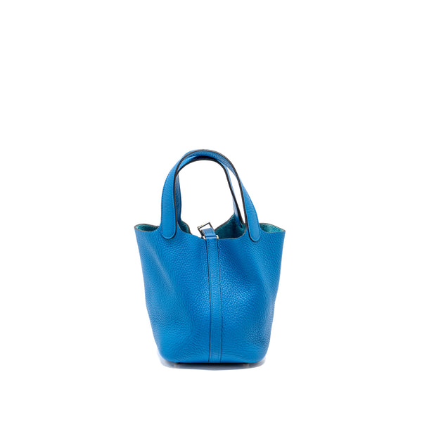 Hermes Picotin 18 Lock Bag Clemence Blue SHW Stamp A