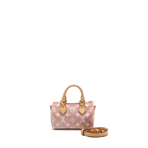 Louis Vuitton Nano Speedy Monogram Denim Pink GHW (New Version)