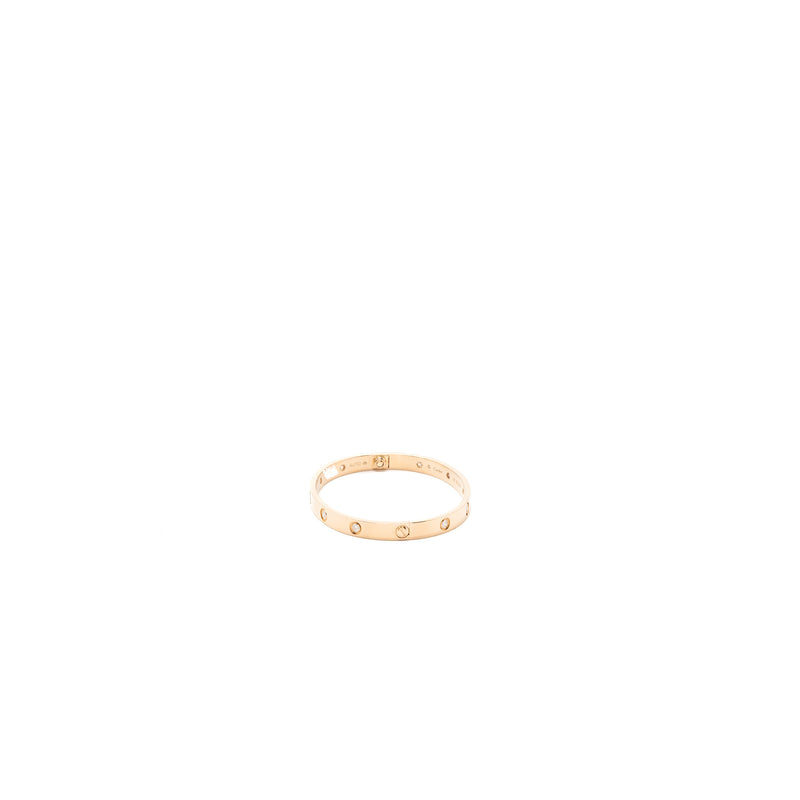 Cartier size 18 love bracelet rose gold with 10 diamonds