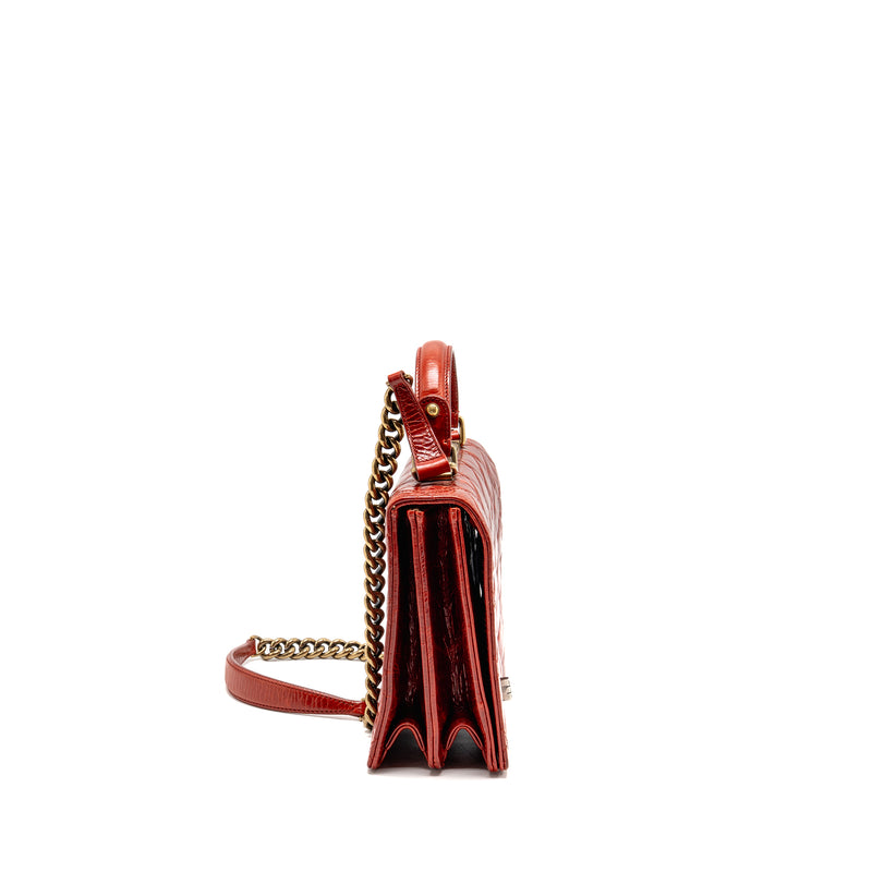 Chanel Large Rita Top Handle Flap Bag Calfskin Dark Red Multicolour Hardware
