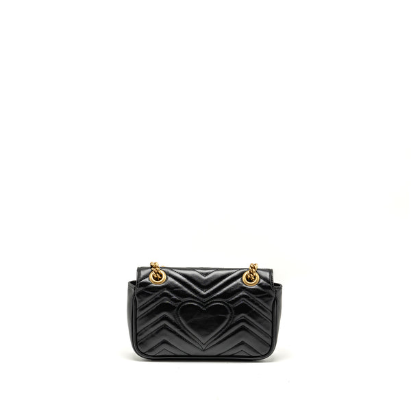 GUCCI Mini GG Marmont Shoulder Bag Calfskin Black GHW