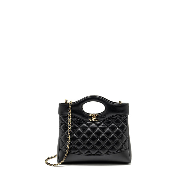 Chanel 23A mini 31 bag calfskin black LGHW (microchip)