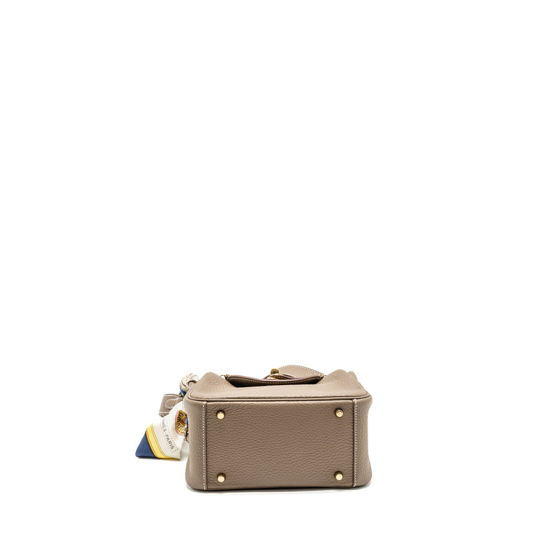 Hermes Mini Lindy Clemence Etoupe GHW Stamp B