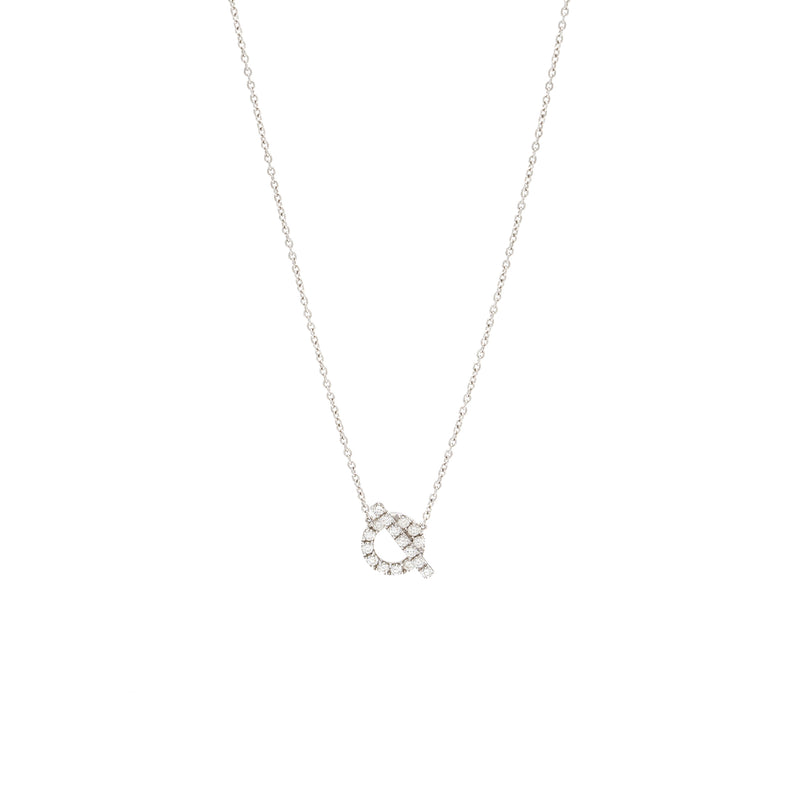 Hermes Finesse pendant necklace white gold diamonds