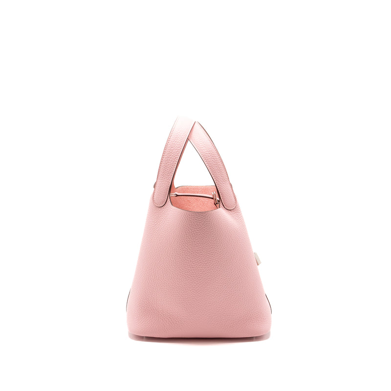 Hermes picotin 22 lock bag clemence rose sakura SHW stamp B