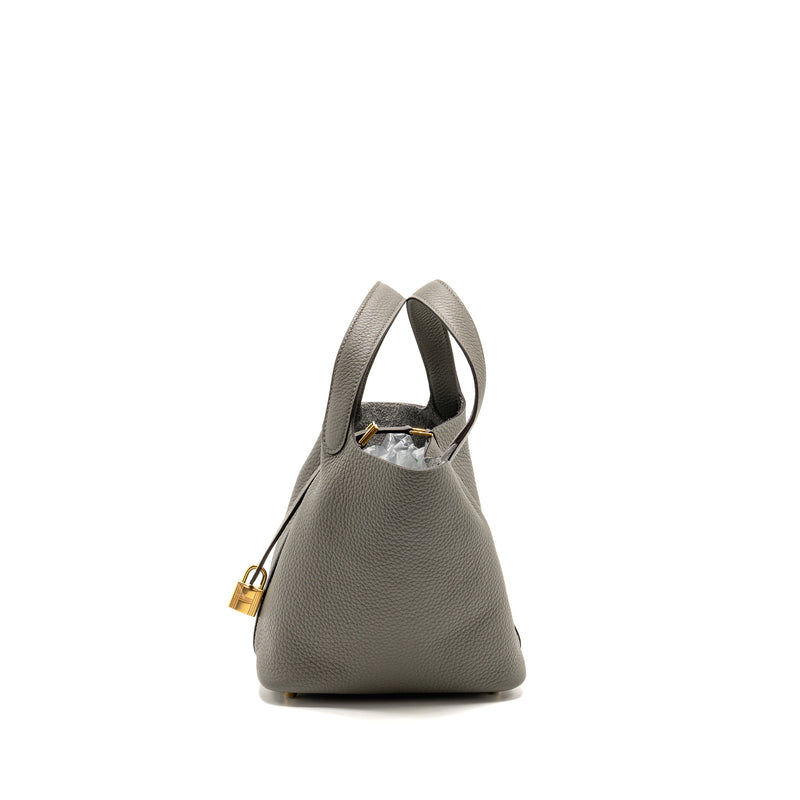 HERMES Picotin 18 Lock Bag Clemence 0L Gris Meyer GHW Stamp U