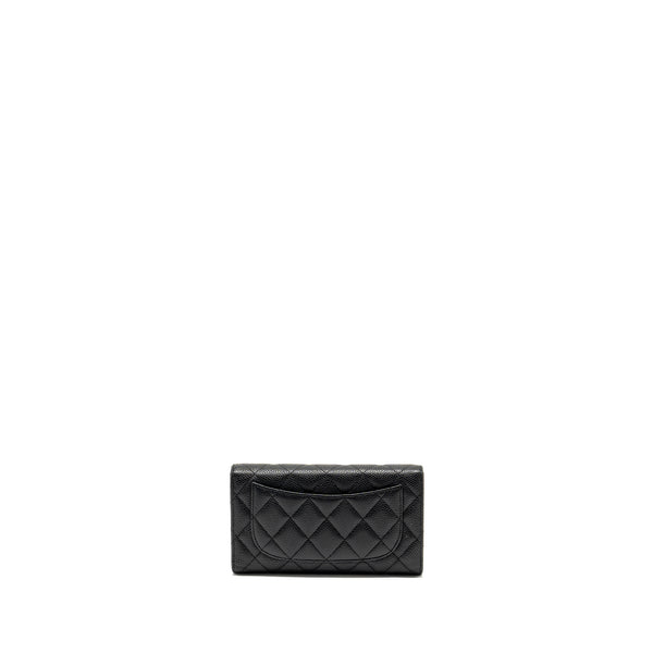 Chanel Classic flap long wallet Caviar black GHW