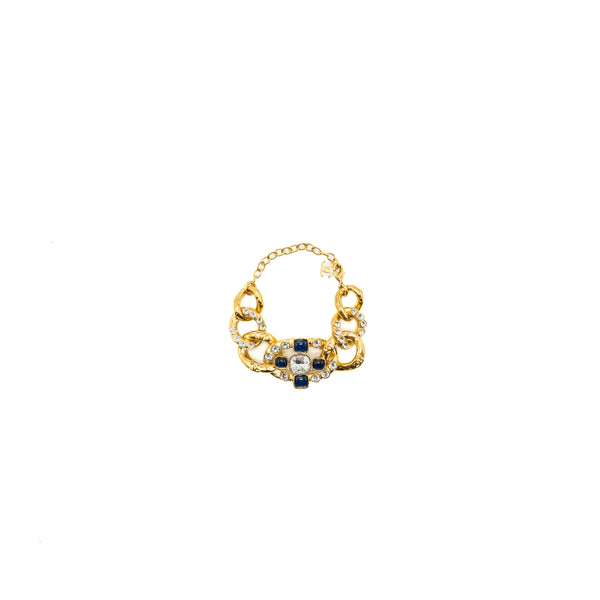 Chanel twist with detailed crystal giant bracelet gold tone