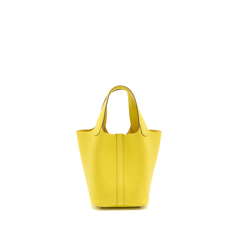 Hermes picotin 18 lock bag clemence Lime SHW stamp U