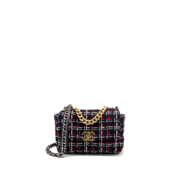 Chanel Small 19 Bag Tweed Multicolour with Multicolour Hardware