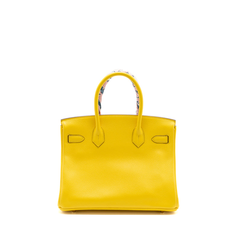 Hermes birkin 30 Taurillon Novillo Jaune De Naples GHW stamp D