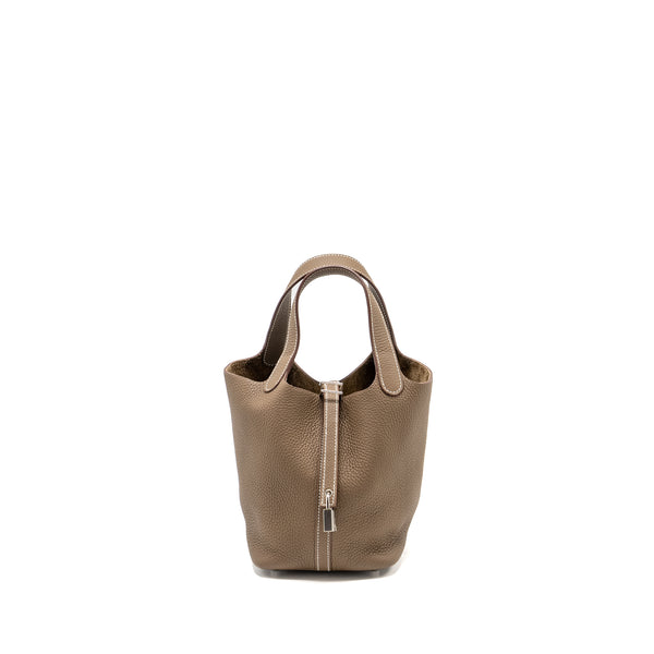 Hermes Picotin 18 Lock Bag Clemence Etoupe SHW Stamp U