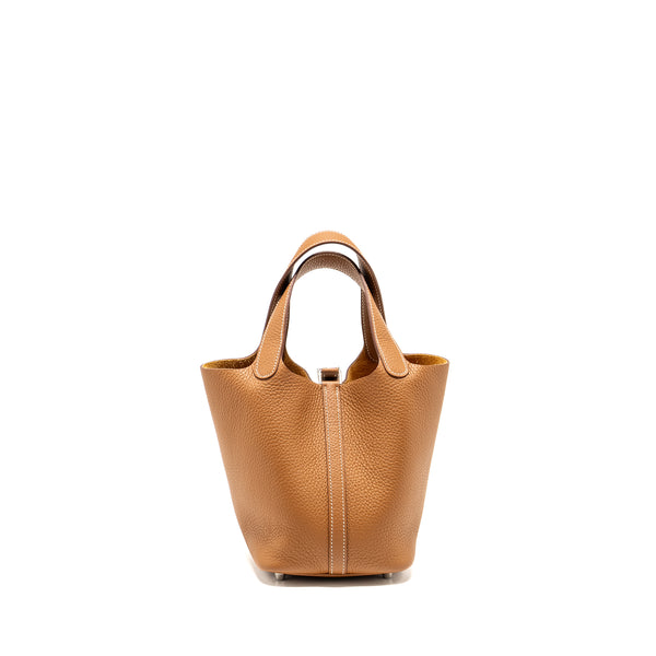 Hermes Picotin 18 Lock Bag Clemence Gold SHW Stamp U
