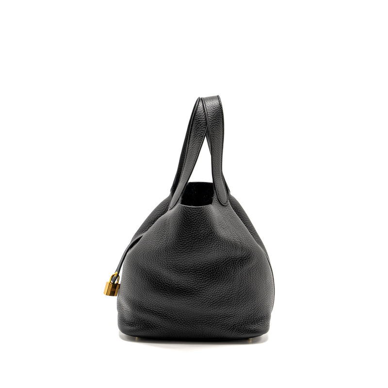 Hermes Picotin 22 Lock Bag Clemence Black GHW Stamp U