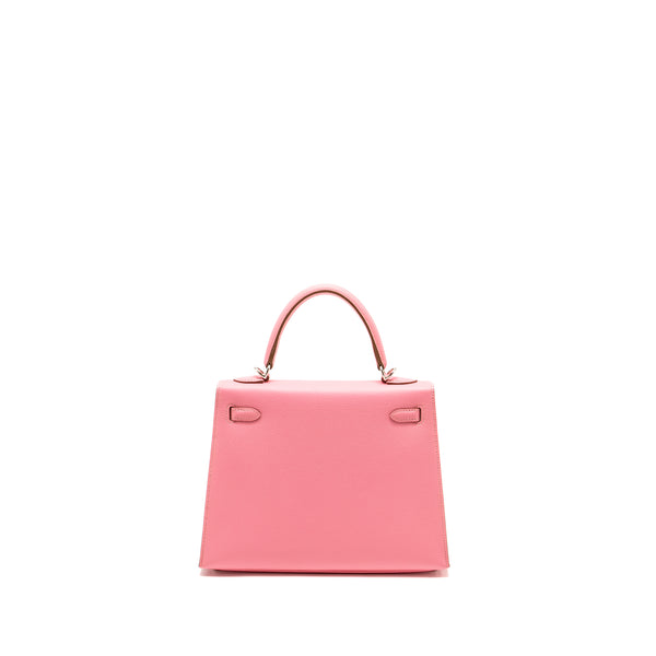 Hermes Kelly 25 Epsom 1Q Rose Confetti SHW Stamp Y