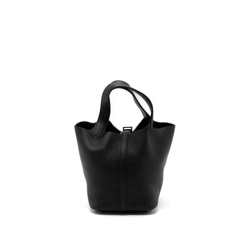 Hermes Picotin 18 Clemence Black With Black Hardware Stamp Z