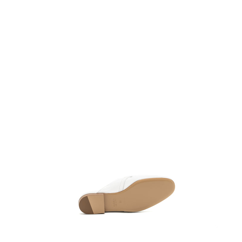 Hermes size 38 oz mules white RGHW