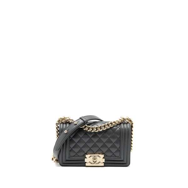 Chanel small boy bag caviar grey LGHW (microchip)