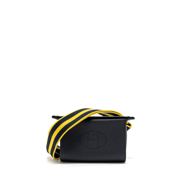 Hermes Videpoches togo black with multicolour strap SHW stamp U