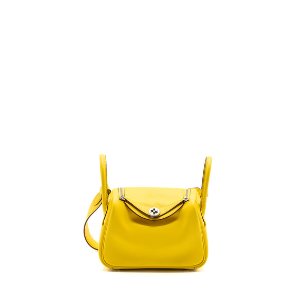 Hermes mini lindy swift jaune de Naples SHW stamp U