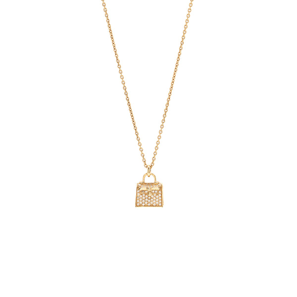 Hermes Amulette Kelly Pendant Rose Gold Diamonds