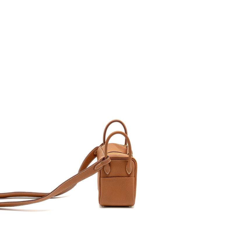 Hermes Mini Lindy Clemence Gold GHW Stamp U