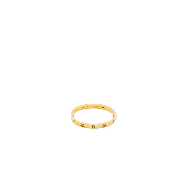 Cartier Size 16 Love Bracelet Yellow Gold 4 Diamonds