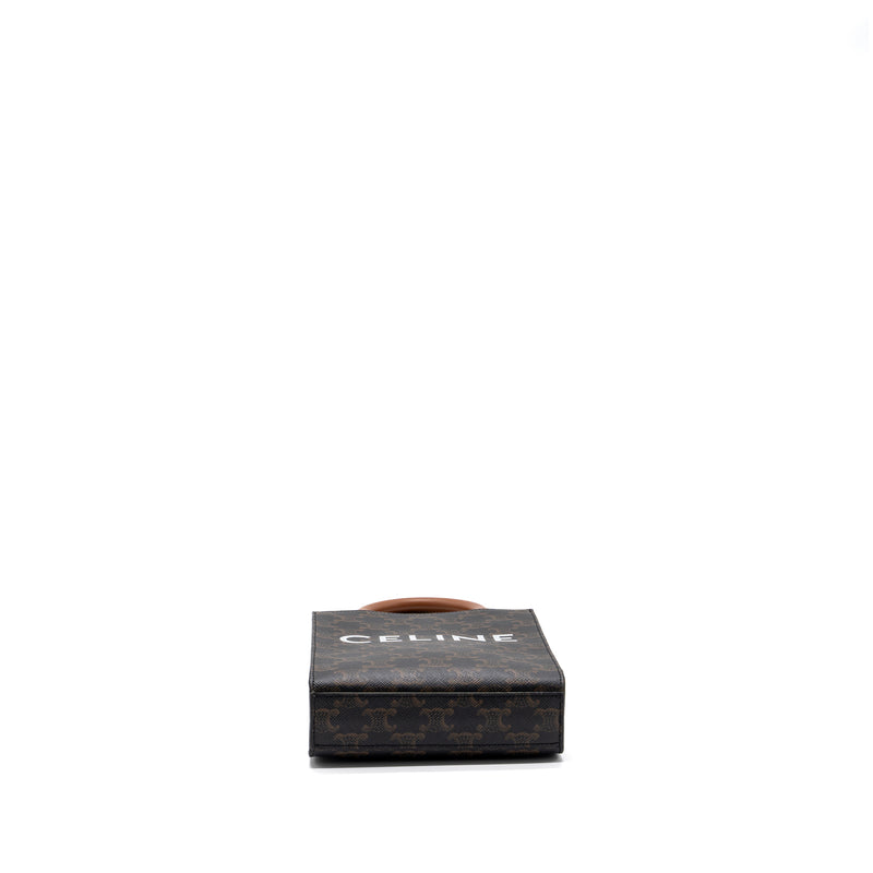 Celine Mini Vertical Cabas Triomphe Canvas Brown GHW