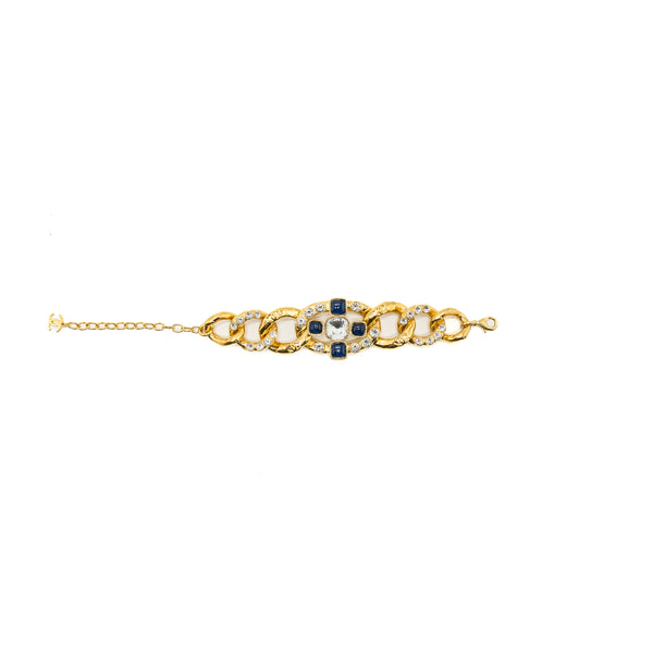 Chanel twist with detailed crystal giant bracelet gold tone