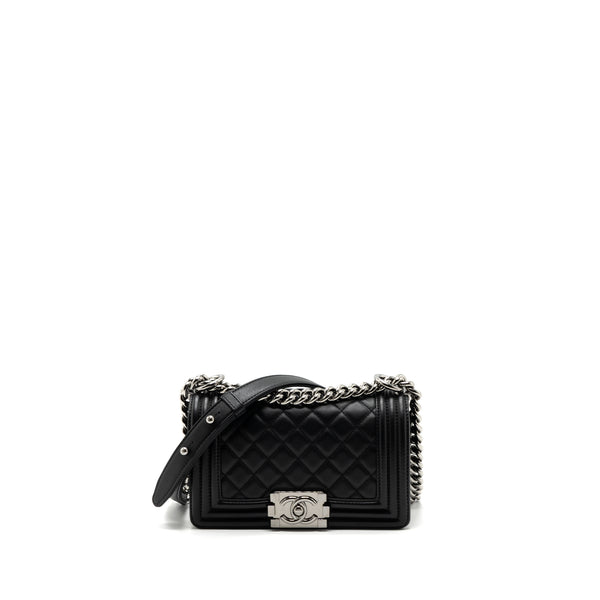 Chanel Small Boy Bag Calfskin Black shw (microchip)