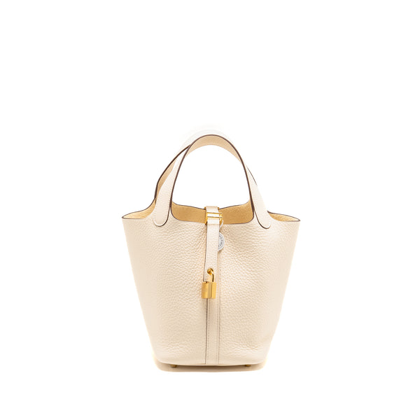 Hermes Picotin 18 Lock Bag Clemence Nata GHW Stamp W