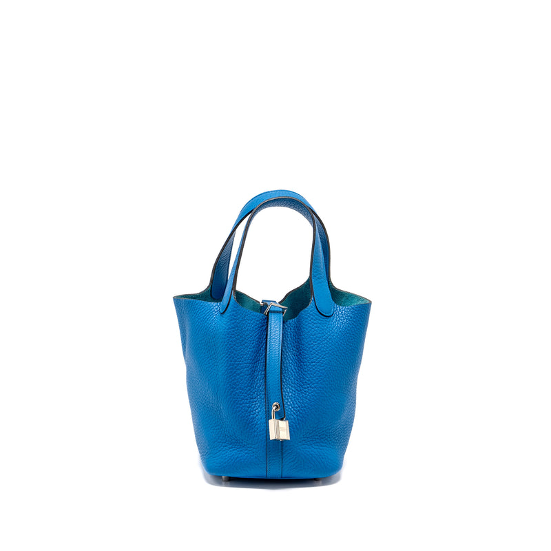 Hermes Picotin 18 Lock Bag Clemence Blue SHW Stamp A