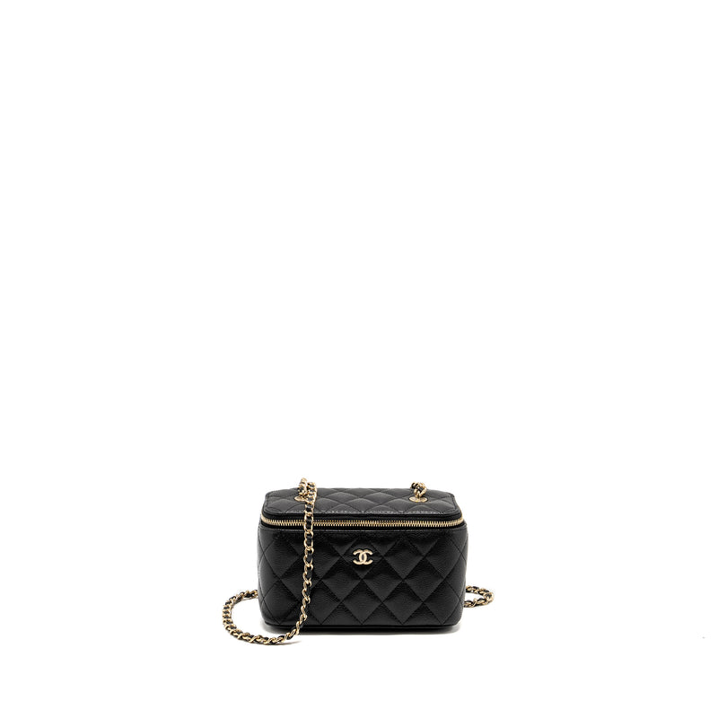 Chanel Long Vanity with Chain Caviar Black LGHW (microchip)