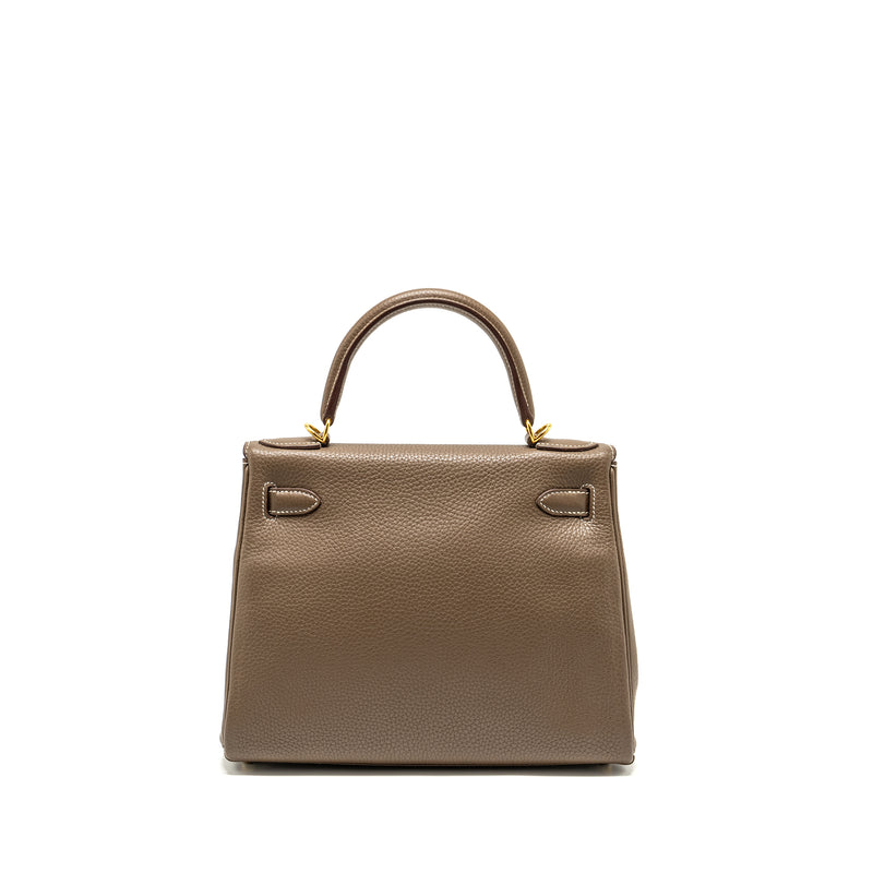 Hermes Kelly 28 Clemence Etoupe GHW Stamp T