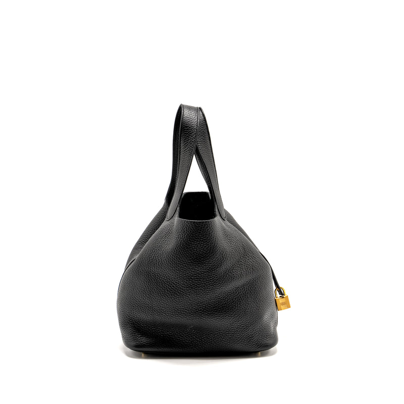 Hermes Picotin 22 Lock Bag Clemence Black GHW Stamp U