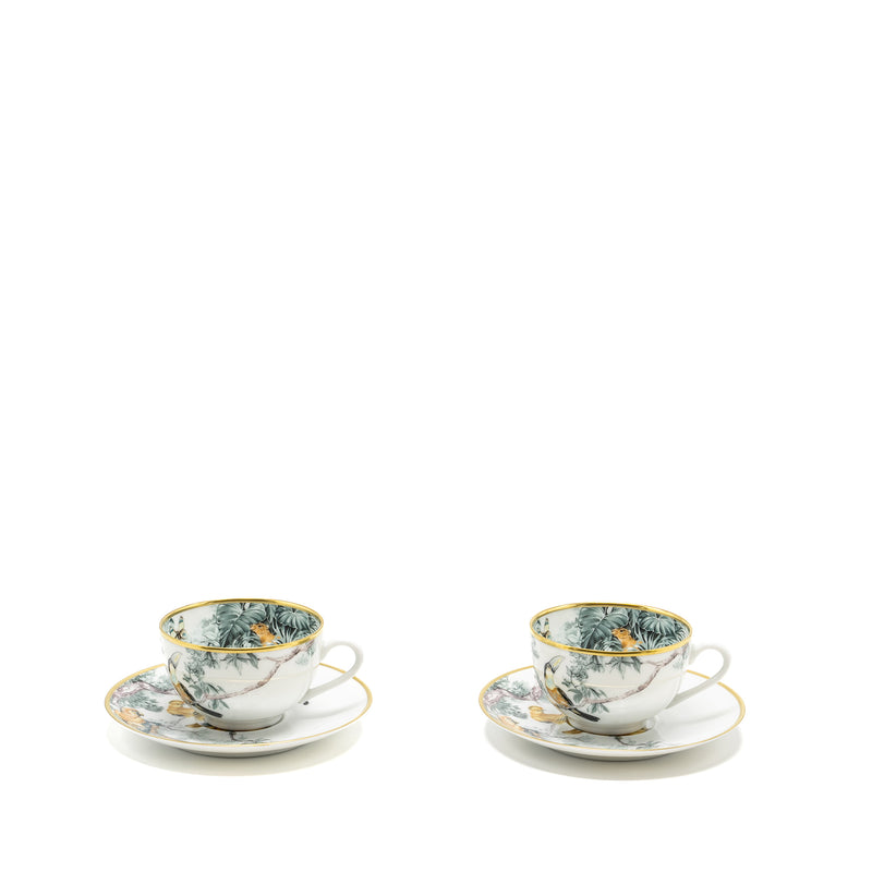 HERMES Carnets D’Equateur Tea Cup and Saucer (2 in a set)