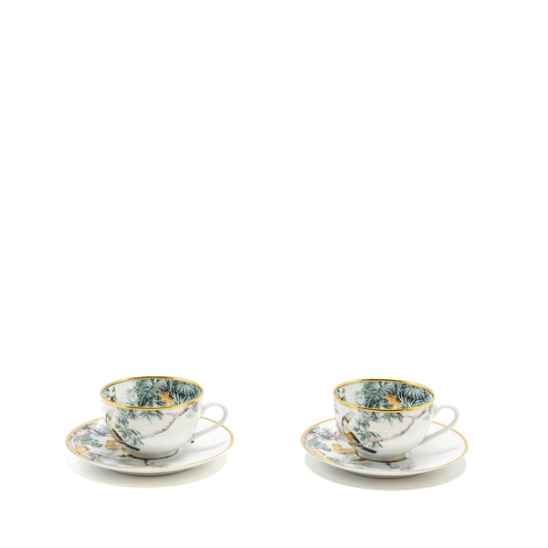 Hermes Carnets d’Equateur Tea Cup and Saucer (2 in a set)