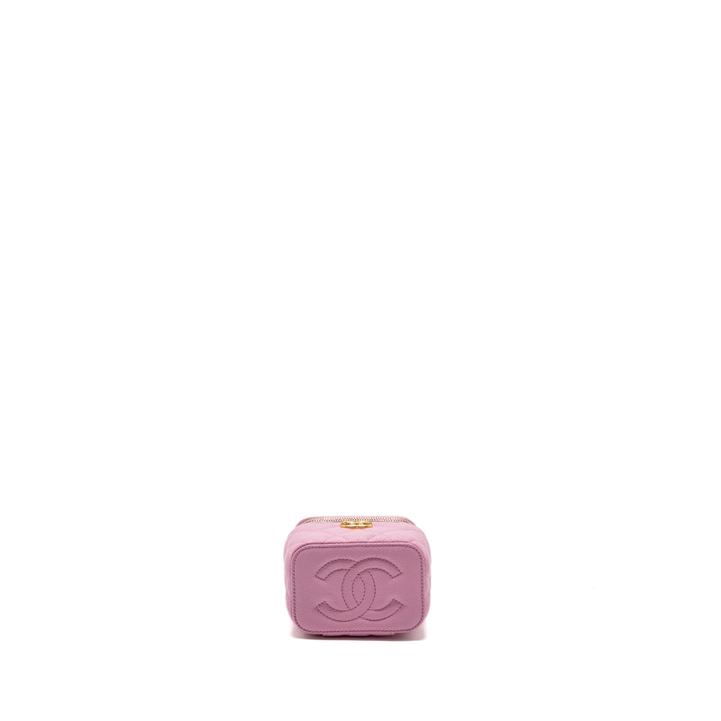 Chanel mini vanity with chain caviar light pink GHW (Microchip)