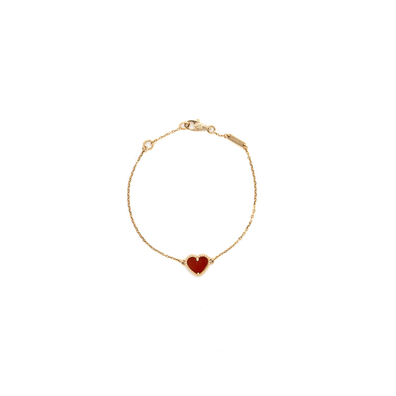 Van Cleef & Arpels 18k Rose Gold and Carnelian Sweet Alhambra Bracelet -  Yoogi's Closet