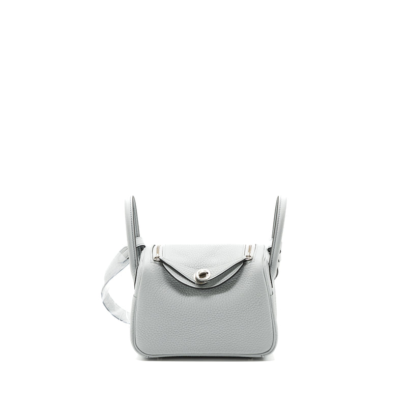 Hermes Mini Lindy Clemence Bleu Pale SHW Stamp B