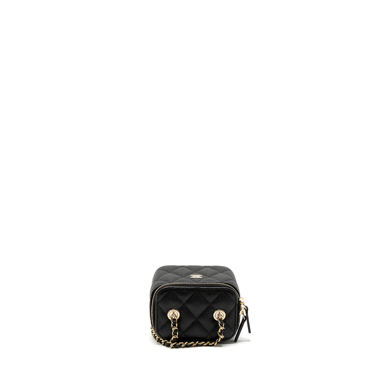Chanel Mini Vanity With Chain Caviar Black LGHW (Microchip)