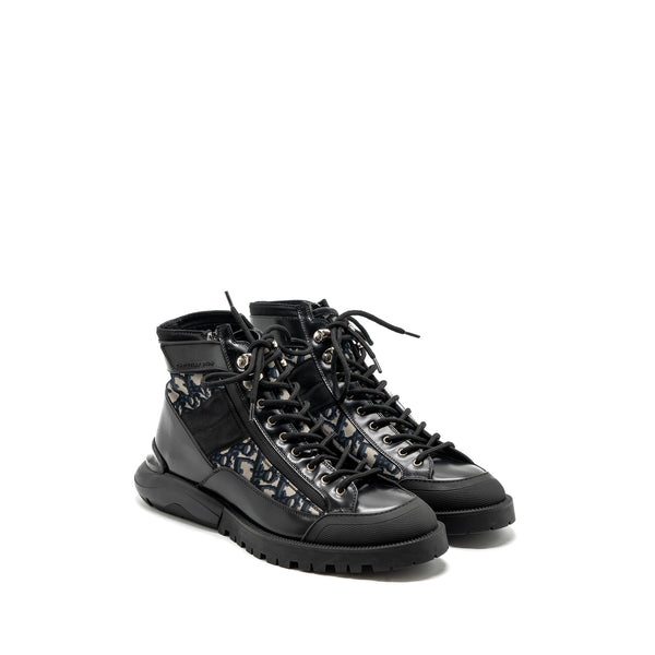 Dior size 42 combat mid top boots dior Blue oblique black SHW