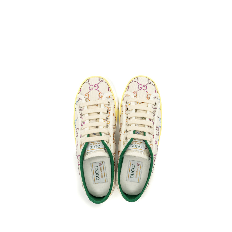 Gucci Size 37 Tennis 1977 Sneaker GG Logo Crystal Multicolour