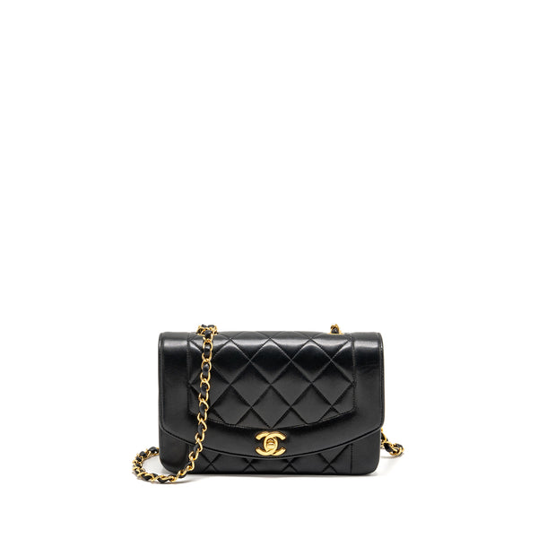 Chanel Vintage Small Diana Bag Lambskin Black GHW