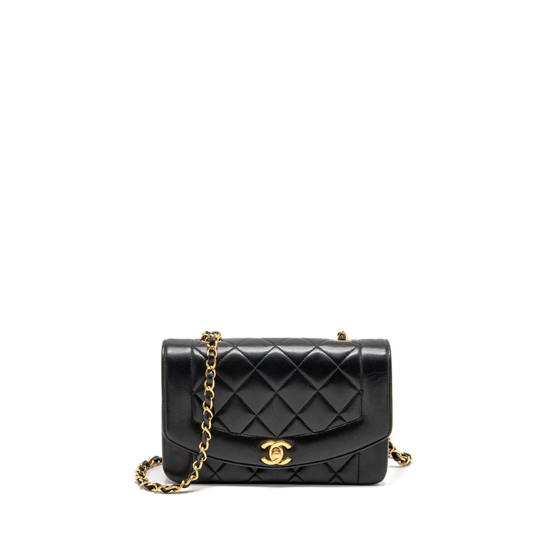 Chanel Vintage Small Diana Bag Lambskin Black GHW