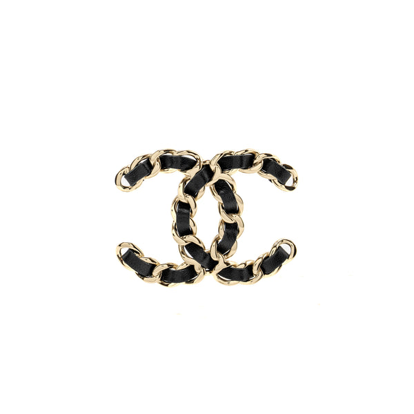 Chanel CC Logo Leather Chain Brooch LGHW